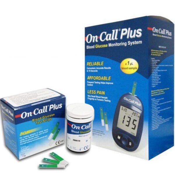 Glucometer On Call Plus Meter and Strips